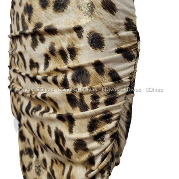 SEXY Shimmer Animal Print Dress Short Sleeve S & L - Picture 5 of 15